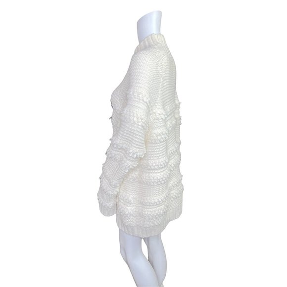 Lou & Grey Ivory Snow Bird Chunky Knit  Sweater Alpaca Blend Size Large - Picture 6 of 10